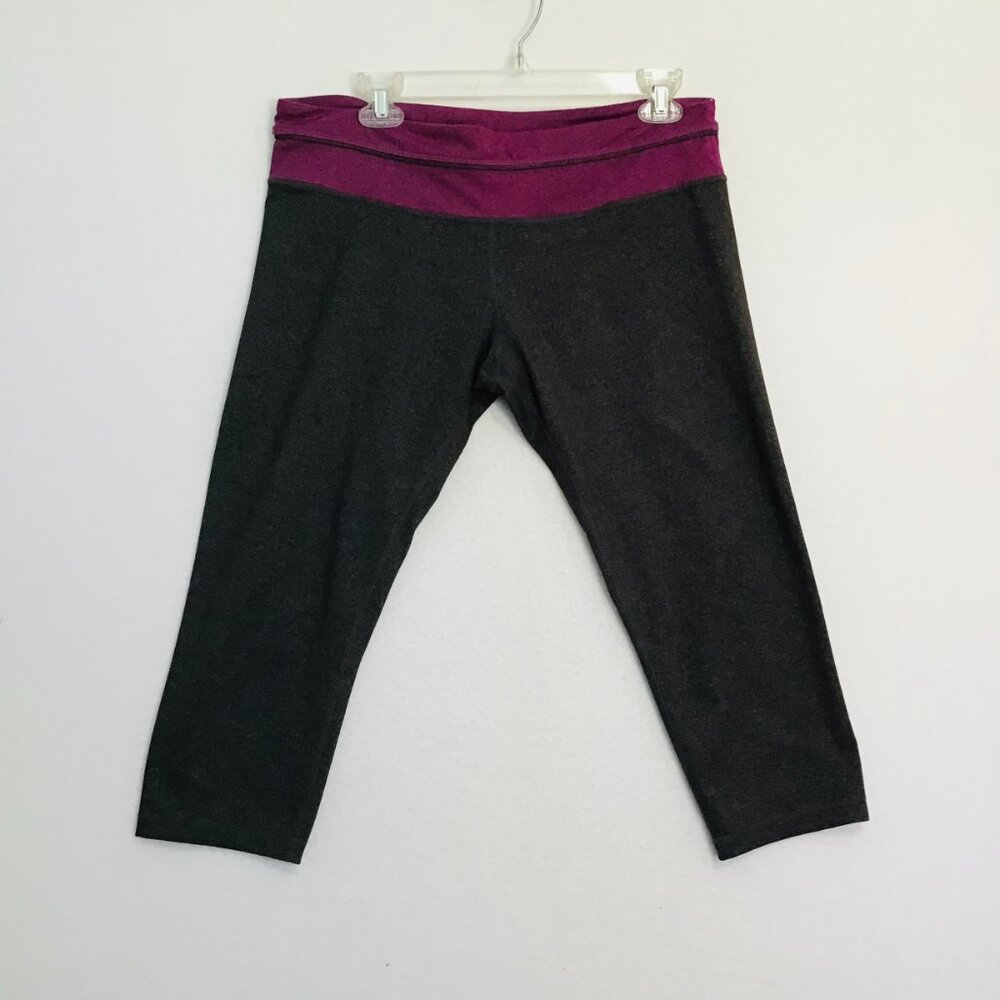 Lululemon Groove Crop Static Charcoal/Potion Purple Size 12